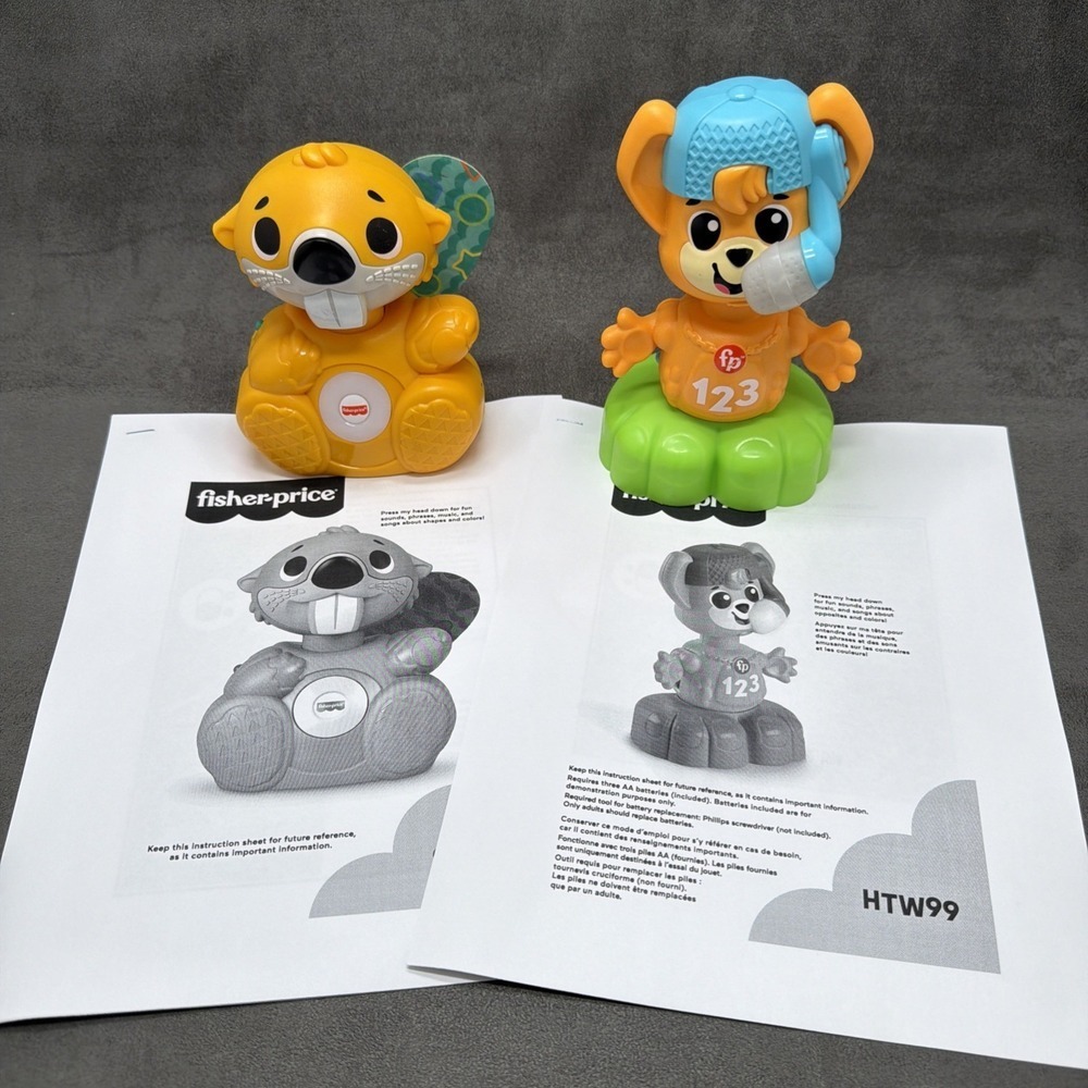 Fisher-Price Linkimals SMALL Opposites Fox & Boppin' Beaver Musical Toys